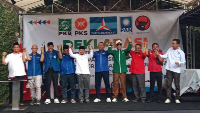 Deklarasi 5 Partai untuk Pilkada Kabupaten Sukabumi 2024. (Geliat Media / Asep Taopiq)