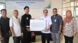 Sekda Kabupaten Sukabumi Membuka JKK dan JKM di Gor cisaat Sukabumi, ( GELIATMEDIA.COM/JUBIR GRUP)
