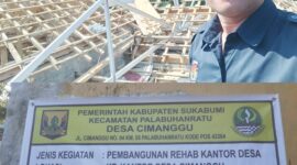 Perbaiki Atap Bangunan Lantai 2 Kantor Desa Cimanggu Pakai Baja Ringan Gunakan Anggaran Banprov