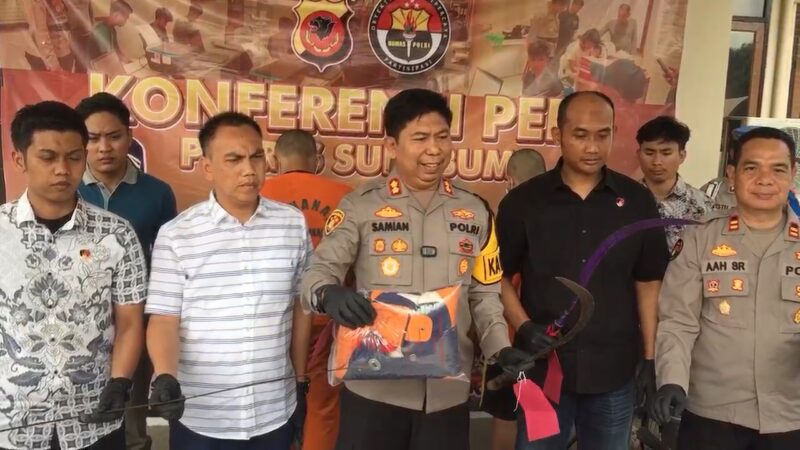 Buat Resah Wilayah Hukum polres Sukabumi Sembilan Orang Geng Motor Berhasil di Ringkus Beserta Barang Bukti Sajam