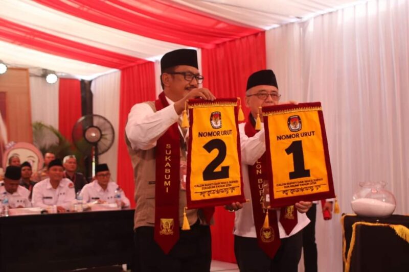 Pengundian dan Penetapan Nomor Urut Paslon Bupati dan Wakil Bupati Sukabumi 2024, Ini Hasilnya