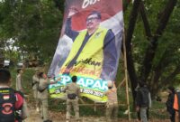 Penertiban Alat Peraga Sementara oleh Tim gabungan di bawah komando Bawaslu kabupaten Sukabumi.