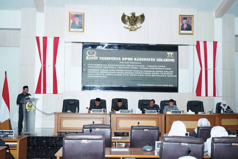 Rapat Paripurna DPRD Kabupaten Sukabumi Bahas Raperda APBD 2025 dan Pembentukan Pansus