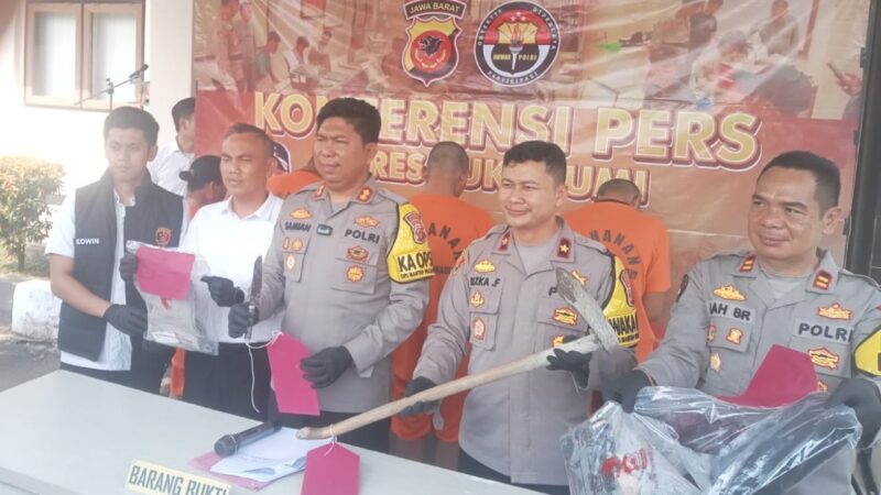 Empat Tersangka Pembunuhan Ditangkap Kurang dari 24 Jam oleh Polres Sukabumi