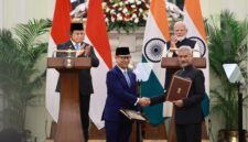 Presiden RI Prabowo Subianto dan Perdana Menteri India Narendra Modi menyaksikan pertukaran lima Memorandum of Understanding (MoU) kerja sama antara Indonesia dan India di New Delhi.