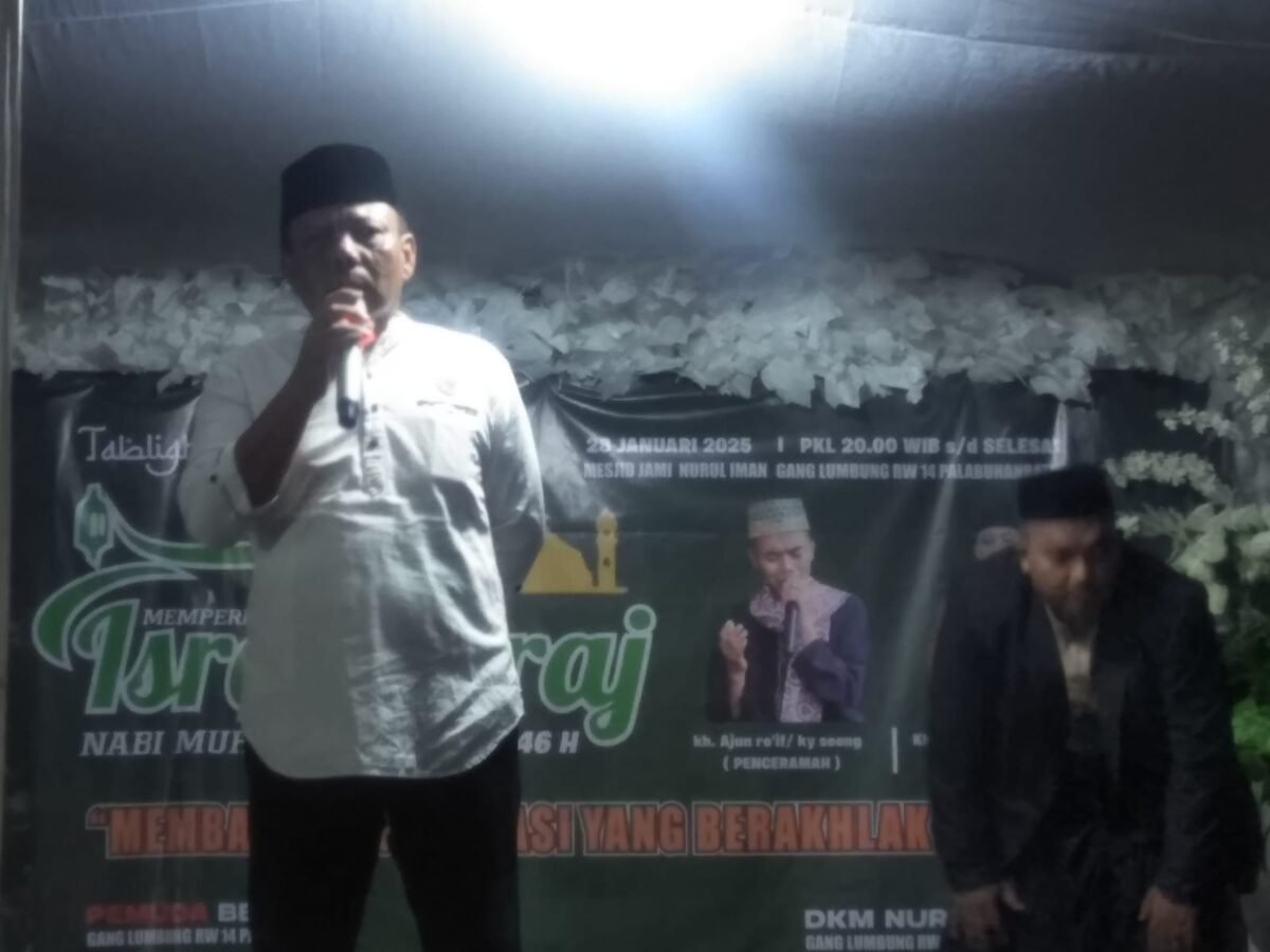 Peringatan Isra Mi’raj Nabi Muhammad SAW di Masjid Nurul Iman berlangsung khidmat dan meriah. Dihadiri Lurah Palabuhanratu