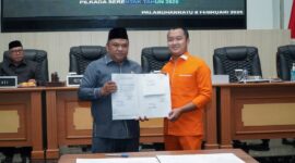 DPRD Kabupaten Sukabumi menggelar rapat paripurna untuk mengumumkan hasil penetapan Bupati dan Wakil Bupati terpilih Pilkada 2024 serta usulan pemberhentian kepala daerah periode 2021-2025.