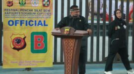 Ketua DPRD Kabupaten Sukabumi, Budi Azhar Mutawali, S.IP., mengapresiasi festival pencak silat sebagai wadah bagi atlet muda dalam melestarikan budaya.