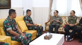 Sekda Kabupaten Sukabumi, H. Ade Suryaman, menerima kunjungan Komandan Lanud Atang Sendjaja, Marsekal Pertama TNI A. F. Picaulima, dalam rangka persiapan HUT TNI AU.