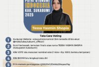 Dukung Tessa Yasmin Shopia, Putri terbaik Kabupaten Sukabumi di ajang Grand Final Putri Otonomi Indonesia 2025.