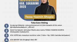 Dukung Tessa Yasmin Shopia, Putri terbaik Kabupaten Sukabumi di ajang Grand Final Putri Otonomi Indonesia 2025.