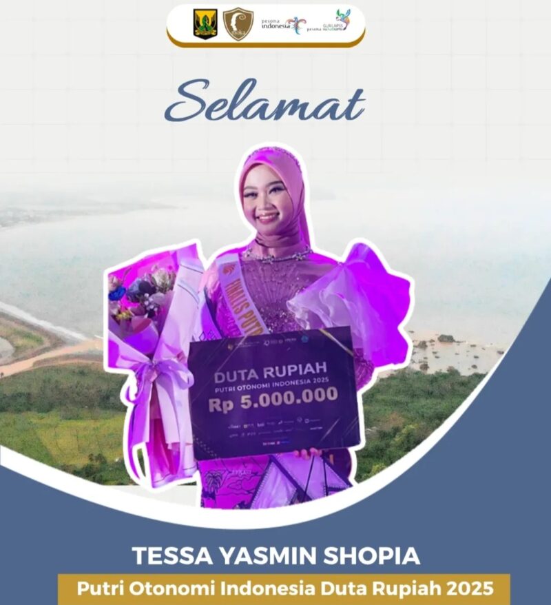 Selamat kepada Teh Tesa atas prestasinya sebagai Putri Otonomi Indonesia dan Duta Rupiah 2025.