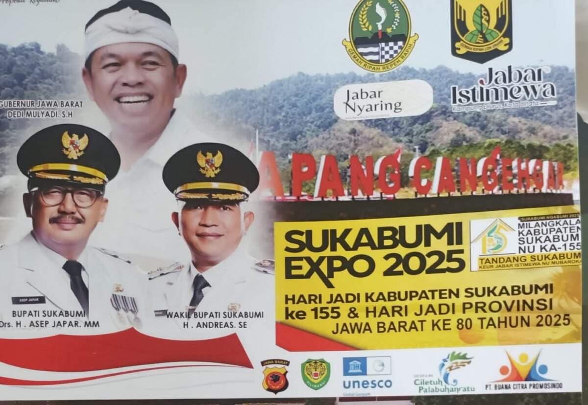 Sukabumi Expo 2025 siap hadir meriah di Lapang Cangehgar, memeriahkan Hari Jadi Kabupaten Sukabumi ke-155 dan Hari Jadi Jawa Barat ke-80.