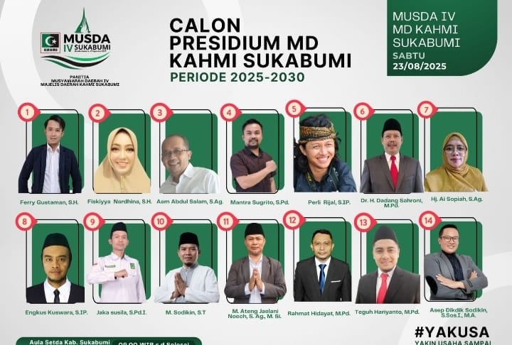 Musda ke-IV KAHMI Sukabumi resmi menetapkan lima presidium baru melalui proses pemilihan yang berlangsung