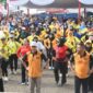 Ribuan warga tumpah ruah di Lapangan Cangehgar Palabuhanratu mengikuti Car Free Day, Senam Gurilaps, dan Jalan Santai dalam rangka Hari Jadi ke-155 Kabupaten Sukabumi.