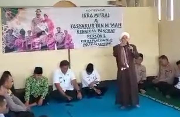 Polsek Pameungpeuk menggelar peringatan Isra Mi’raj Nabi Muhammad SAW