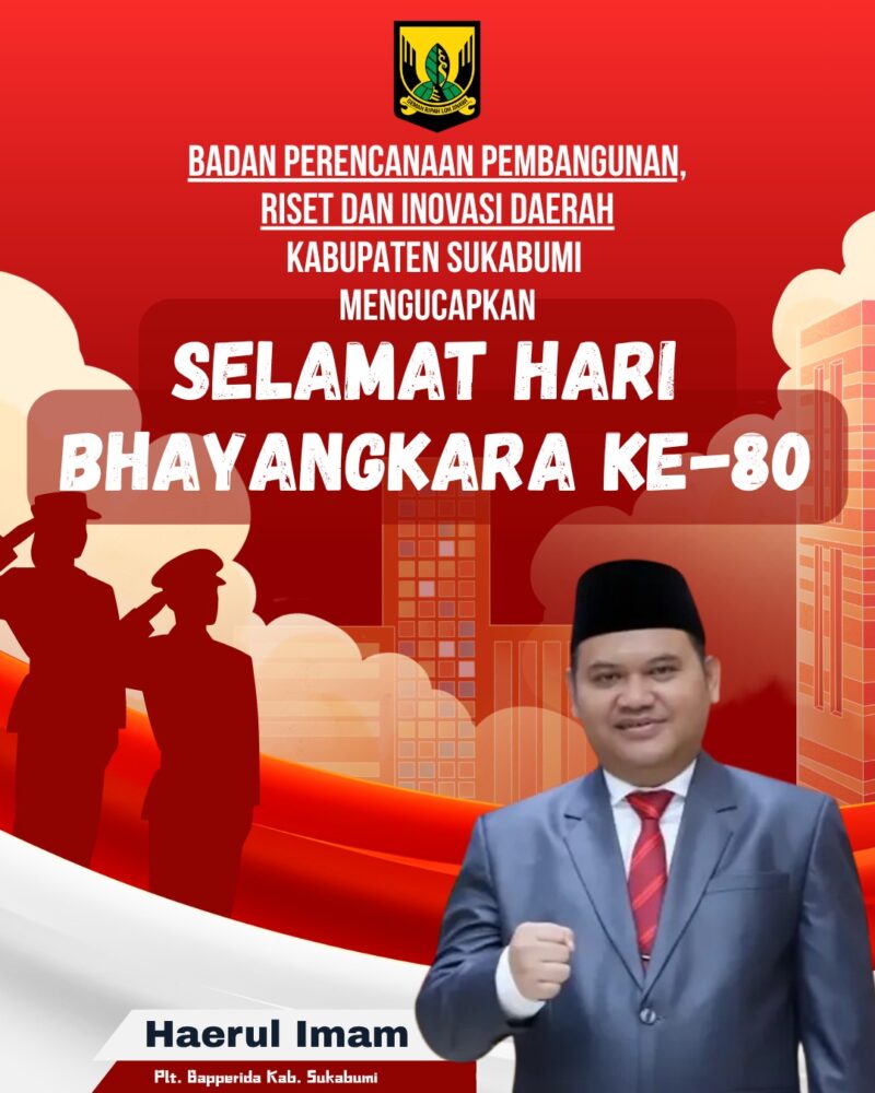 PLT Bapperida Kabupaten Sukabumi turut menghadiri upacara peringatan Hari Bhayangkara ke-80