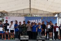 Semarak HUT ke-81 Kemerdekaan RI hadir di Pantai Cimaja.