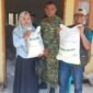 Pemerintah Desa Sampora, Kecamatan Cikidang, Kabupaten Sukabumi, menyalurkan bantuan beras