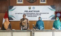 Hj Rina Rosmaniar Japar Lantik 27 Ketua TP PKK Kecamatan di Kabupaten Sukabumi