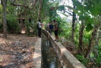 Dinas PU saat melakukan survei pada saluran Daerah Irigasi (DI) Citepus